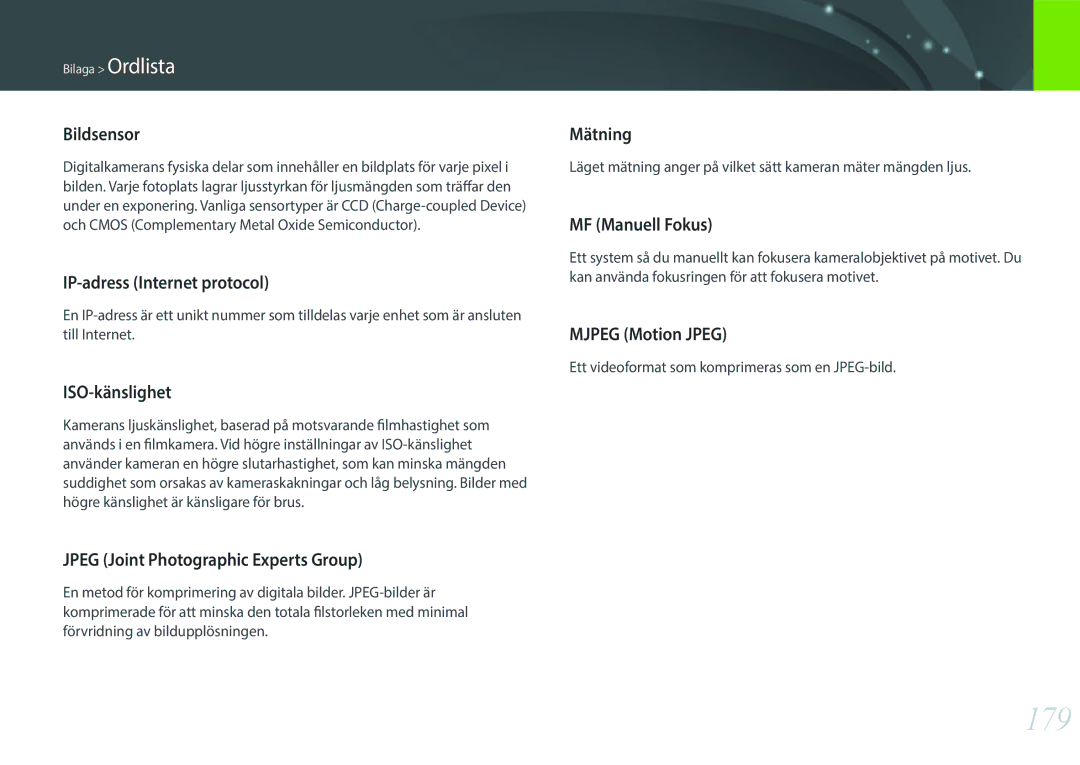 Samsung EV-NX3000BOHSE, EV-NX3000BOJDK, EV-NX3000BOJSE, EV-NX3000BOHDK, EV-NX3000BOIDK, EV-NX3000BOISE manual 179 