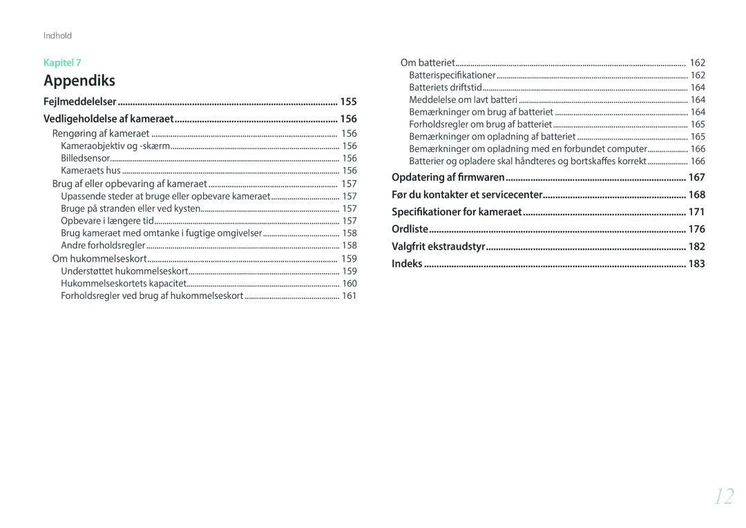 Samsung EV-NX3000BOJDK, EV-NX3000BOHSE, EV-NX3000BOJSE, EV-NX3000BOHDK, EV-NX3000BOIDK manual 155, 156, 168, 171, 176, 182, 183 