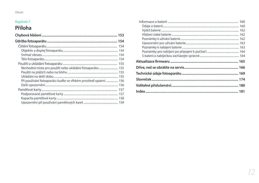 Samsung EV-NX3000BOHHU, EV-NX3000BOIAT, EV-NX3000BOJCZ, EV-NX3000BOICH, EV-NX3000BOHCZ 153, 154, 165, 166, 169, 174, 180, 181 