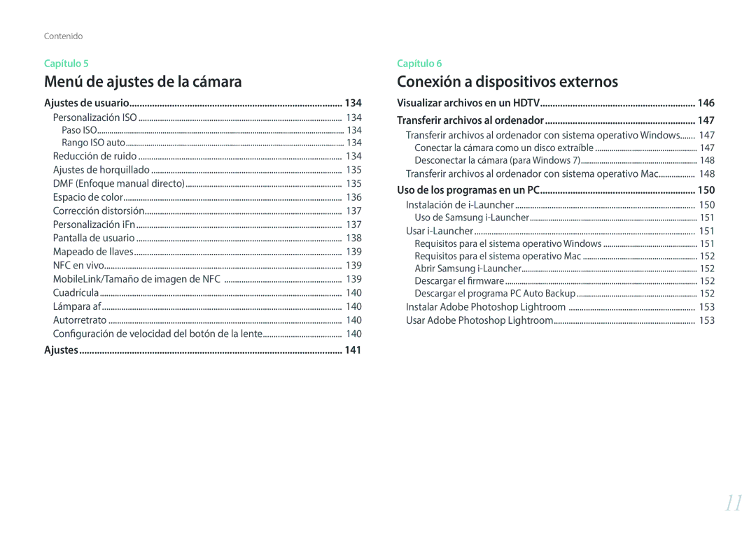 Samsung EV-NX3000BOHES, EV-NX3000BOIPT, EV-NX3000BOIFR, EV-NX3000BOHAT, EV-NX3000BOIES manual 134, 141, 146, 147, 150 