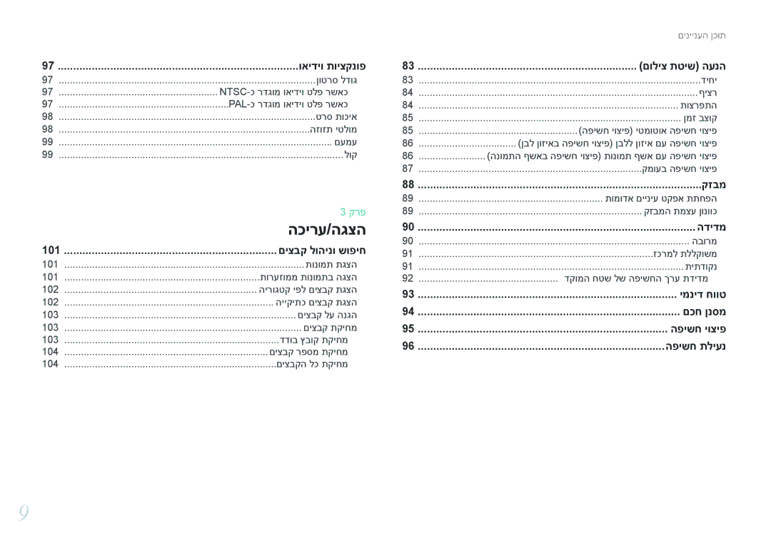 Samsung EV-NX3000BOHIL, EV-NX3000BOJIL, EV-NX3000BMIIL, EV-NX3000BMHIL, EV-NX3000BMJIL, EV-NX3000BOIIL manual םוליצ תטיש הענה 