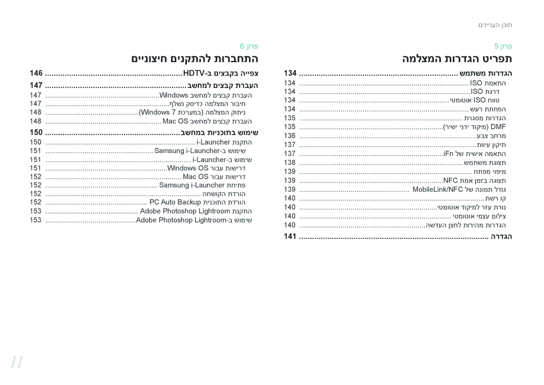 Samsung EV-NX3000BOJIL, EV-NX3000BMIIL, EV-NX3000BMHIL, EV-NX3000BMJIL manual בשחמל םיצבק תרבעה, בשחמב תוינכותב שומיש 