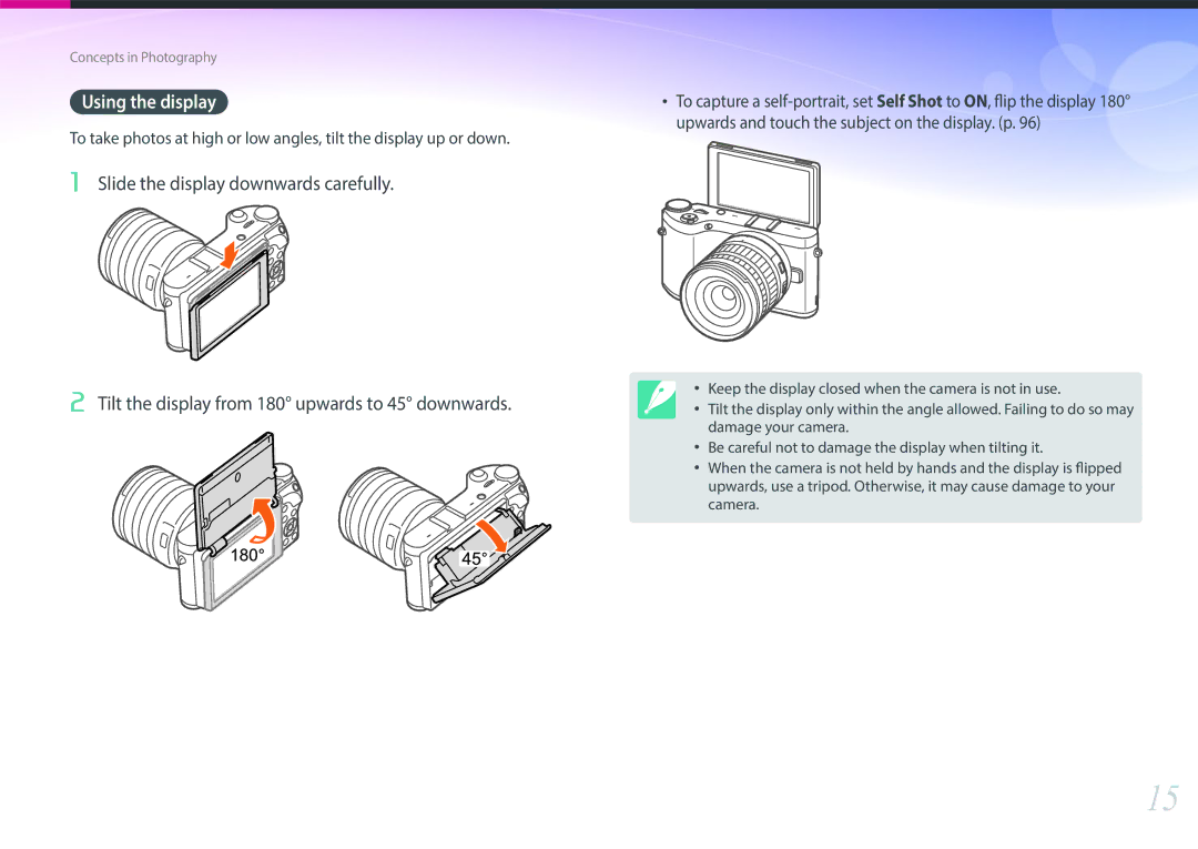 Samsung EV-NX300MBSVSA, EV-NX300MBQUDE, EV-NX300MBSTDE, EV-NX300MBMUDE, EV-NX300MBMTDE, EV-NX300MBMVDE manual Using the display 