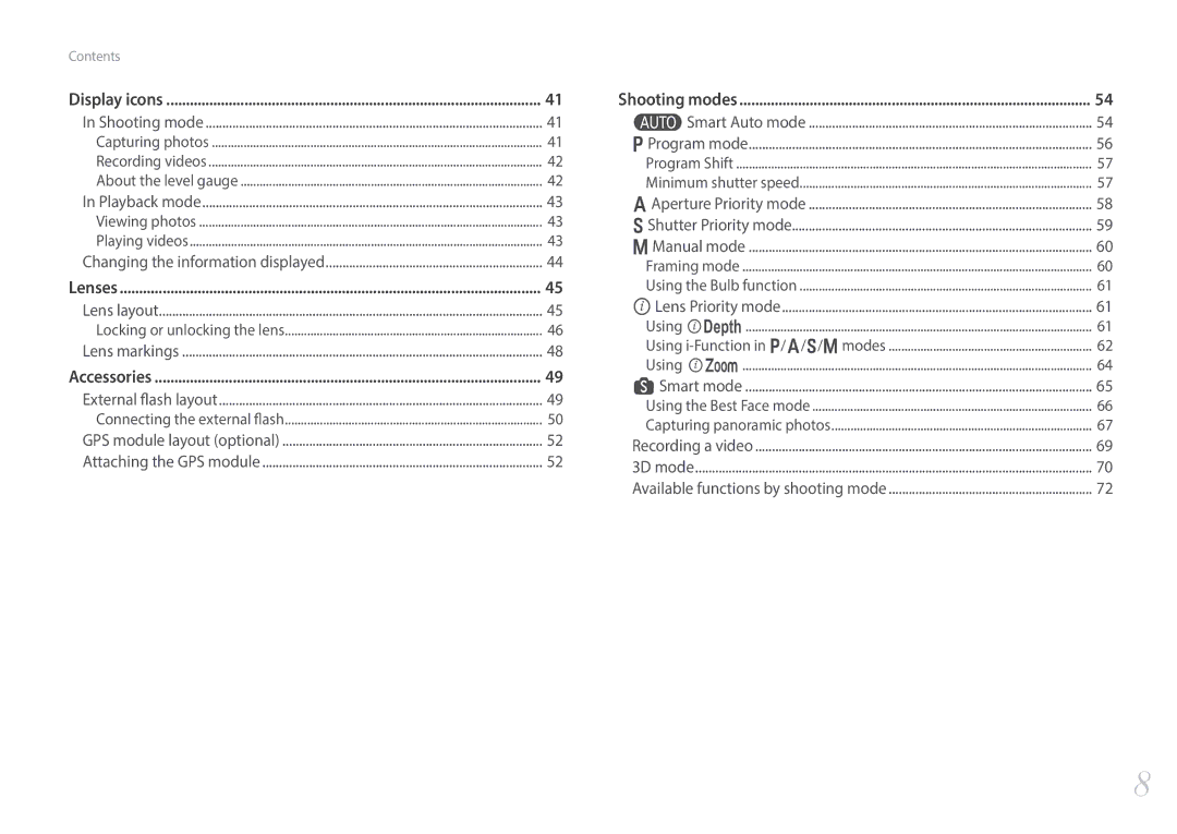 Samsung EV-NX300MBPUSA, EV-NX300MBQUDE, EV-NX300MBSTDE, EV-NX300MBMUDE, EV-NX300MBMTDE, EV-NX300MBMVDE, EV-NX300MBUTDE Lenses 