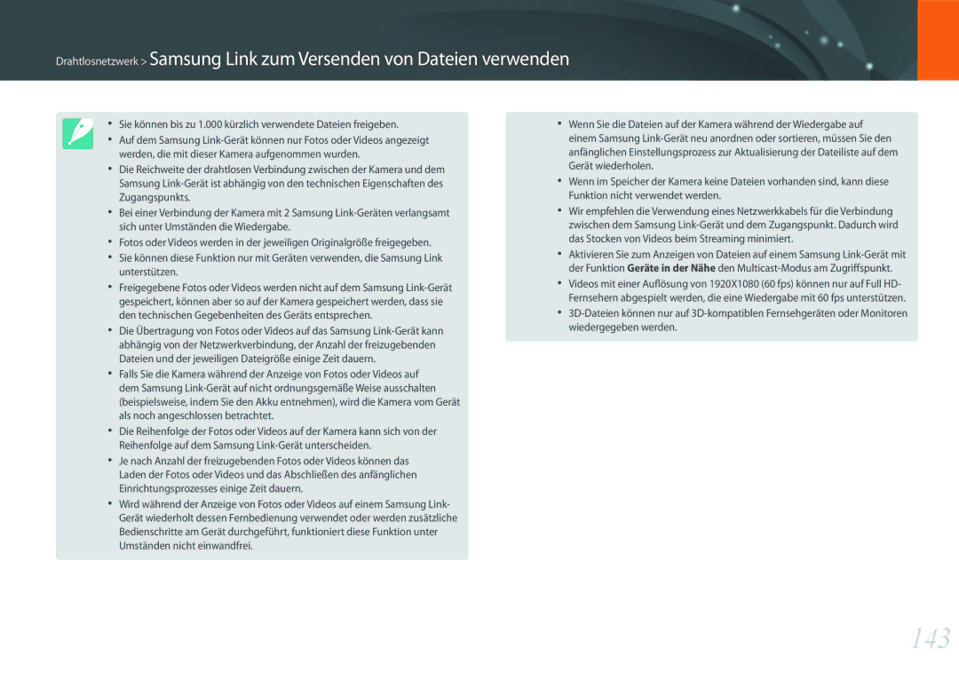 Samsung EV-NX300MBMVDE, EV-NX300MBQUDE, EV-NX300MBSTDE, EV-NX300MBMUDE, EV-NX300MBMTDE, EV-NX300MBUTDE, EV-NX300MBSVDE manual 143 