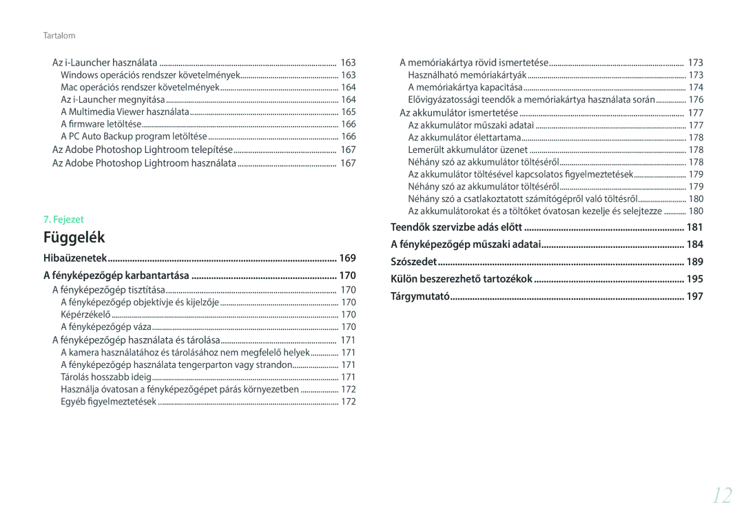 Samsung EV-NX300MBSTDE, EV-NX300MBQUDE, EV-NX300MBSVDE manual 169, 170, 181, 184, 189, 195, 197 