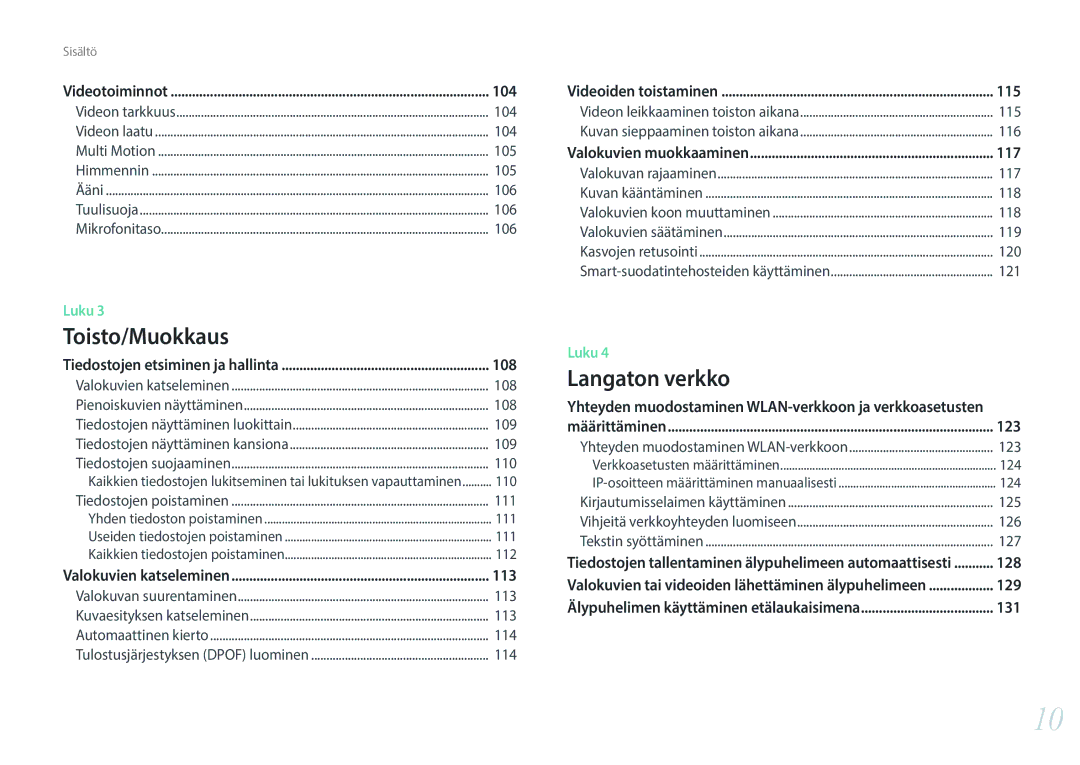 Samsung EV-NX300MBQUSE, EV-NX300MBSVSE, EV-NX300MBSTSE manual 104, 105, 106 