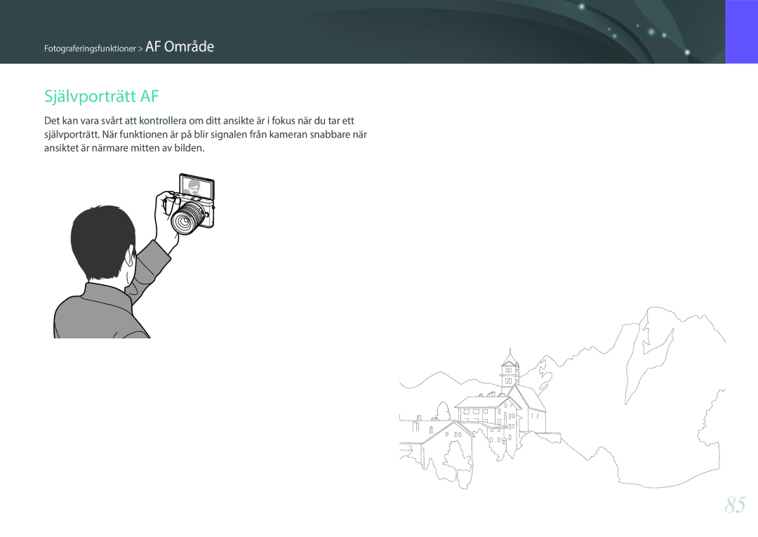 Samsung EV-NX300MBQUSE, EV-NX300MBSVSE, EV-NX300MBSTSE manual Självporträtt AF 