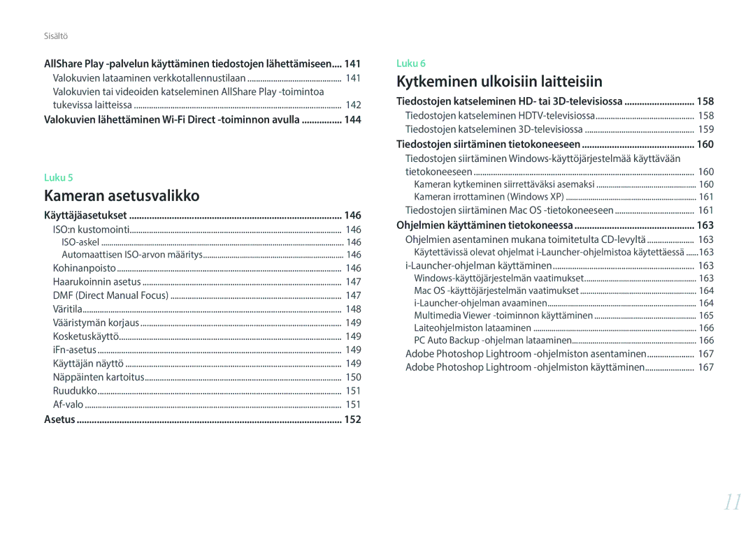 Samsung EV-NX300ZBFUDK, EV-NX300ZBAVDK, EV-NX300ZBATDK, EV-NX300ZBQUDK, EV-NX300ZBSTDK, EV-NX300ZBSVDK 146, 152, 158, 160, 163 