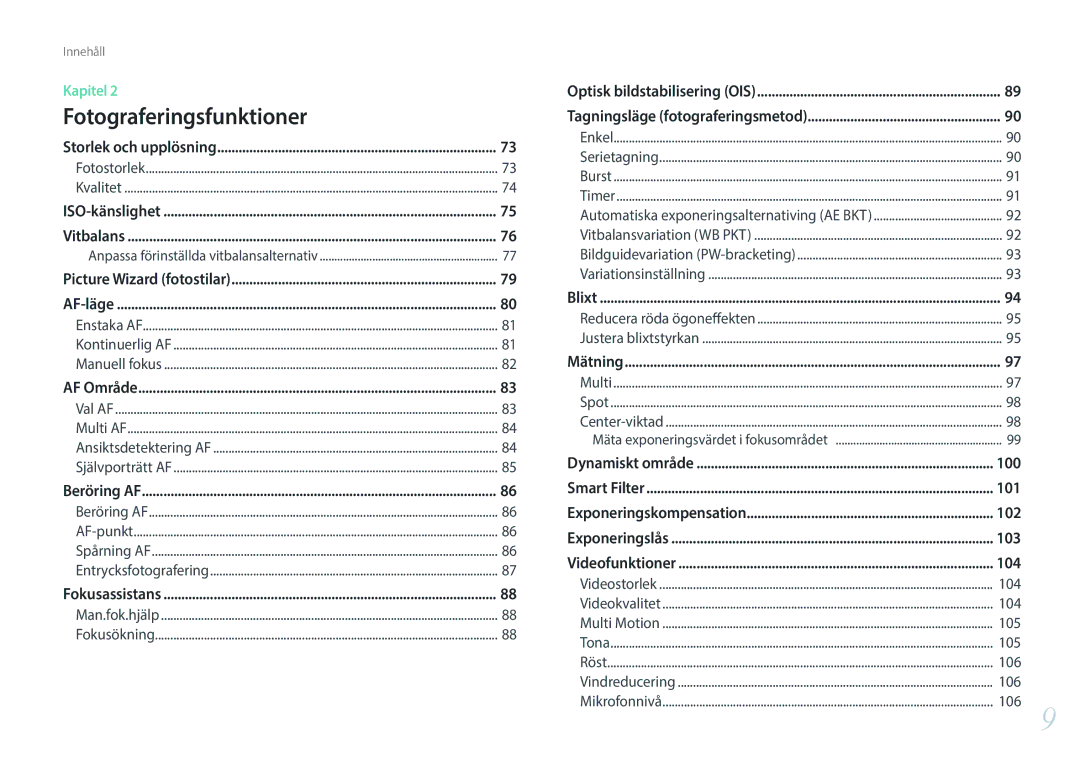 Samsung EV-NX300ZBSTSE, EV-NX300ZBFUDK, EV-NX300ZBAVDK, EV-NX300ZBATDK, EV-NX300ZBQUDK, EV-NX300ZBSTDK 100, 101, 102, 103, 104 