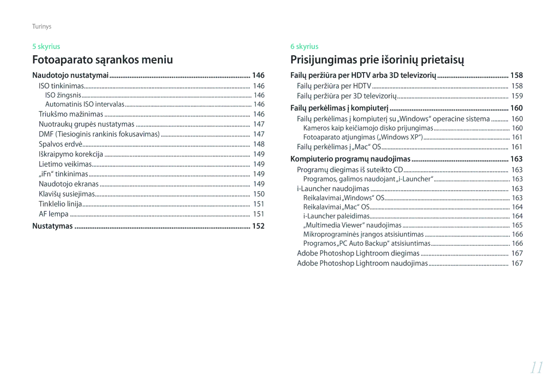 Samsung EV-NX300ZBQUDE, EV-NX300ZBQULV, EV-NX300ZBSTLV, EV-NX300ZBPULV manual 146, 152, 158, 160, 163 