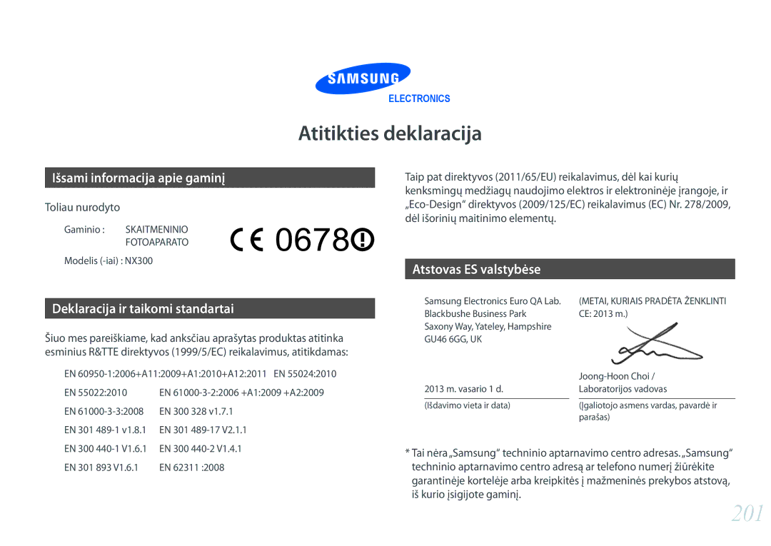 Samsung EV-NX300ZBSTLV, EV-NX300ZBQUDE, EV-NX300ZBQULV, EV-NX300ZBPULV manual 201 