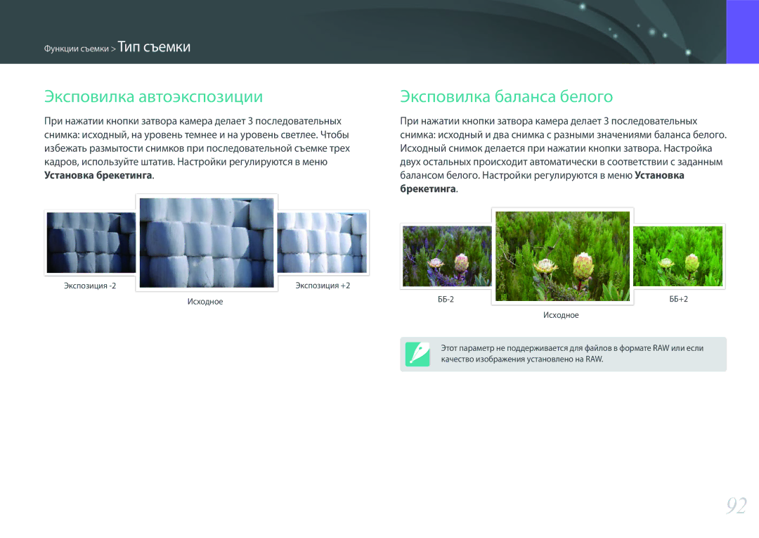 Samsung EV-NX300ZBSVKZ, EV-NX300ZBQUDE, EV-NX300ZBQULV, EV-NX300ZBSTLV Эксповилка автоэкспозиции Эксповилка баланса белого 