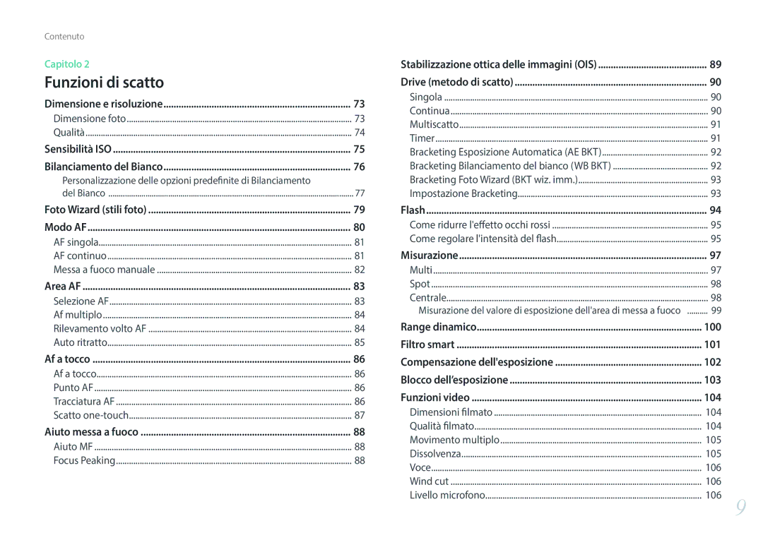 Samsung EV-NX300ZBQUIT, EV-NX300ZBSTIT manual 100, 101, 102, 103, 104 