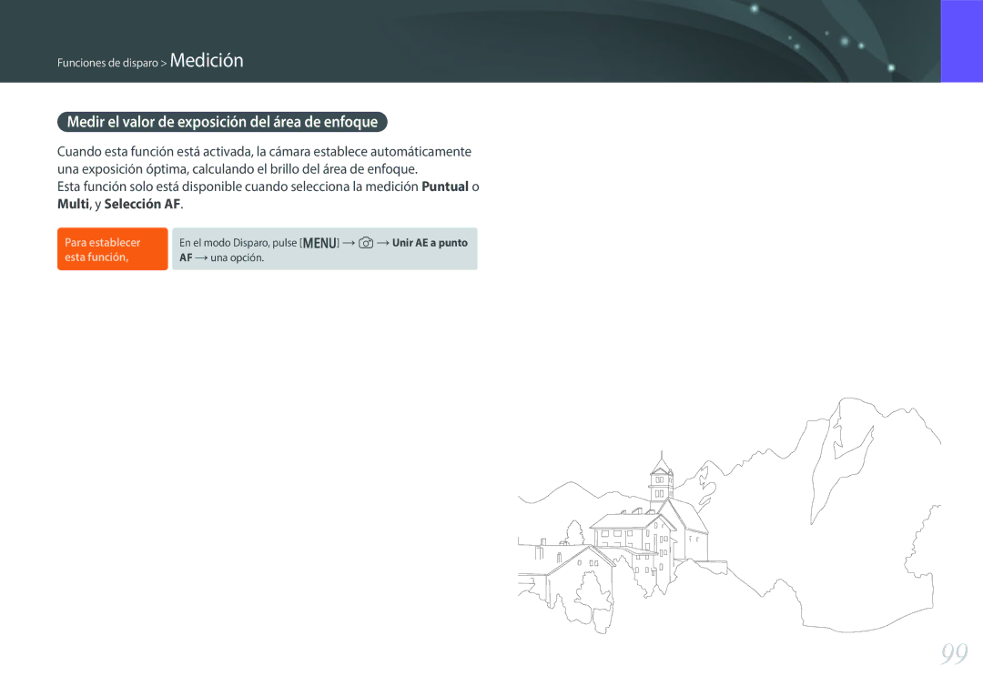 Samsung EV-NX300ZBQUES, EV-NX300ZBQUPT, EV-NX300ZBUTES, EV-NX300ZBQUIL manual Medir el valor de exposición del área de enfoque 