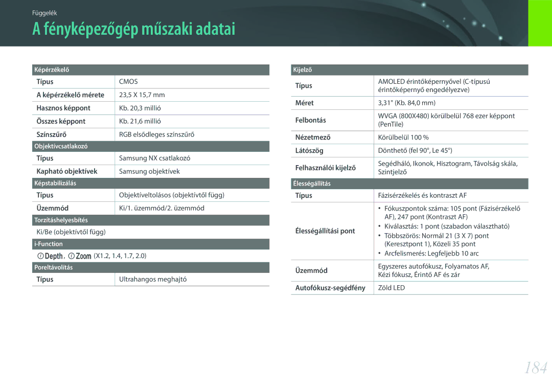 Samsung EV-NX300ZBQUDK, EV-NX300ZBSVGR, EV-NX300ZBUTDE, EV-NX300ZBSTDE, EV-NX300ZBSTRO, EV-NX300ZBQURO, EV-NX300ZBQUPL manual 184 