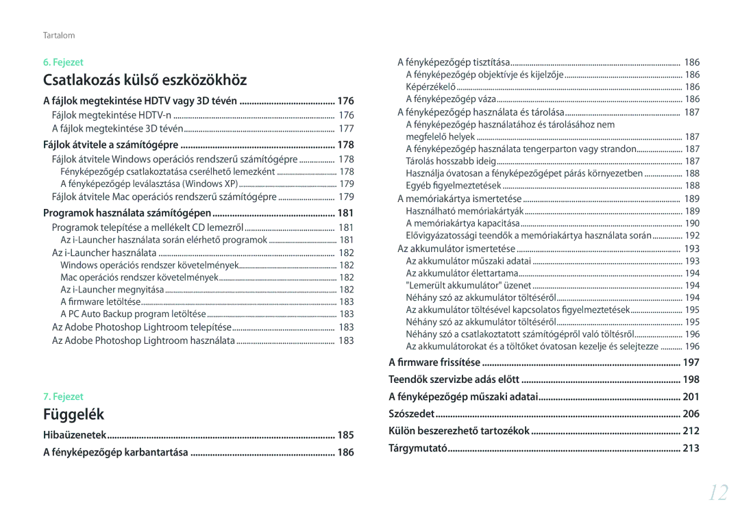 Samsung EV-NX30ZZBGBHU, EV-NX30ZZBGBDE, EV-NX30ZZBZBCZ, EV-NX30ZZBGBCH manual 176, 178, 181, 197, 198, 201, 206, 212, 213 