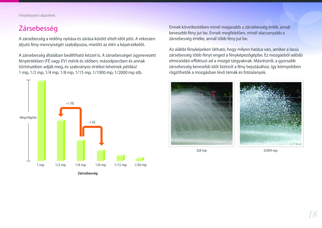 Samsung EV-NX30ZZBGBCH, EV-NX30ZZBGBDE, EV-NX30ZZBGBHU, EV-NX30ZZBZBCZ manual Zársebesség 