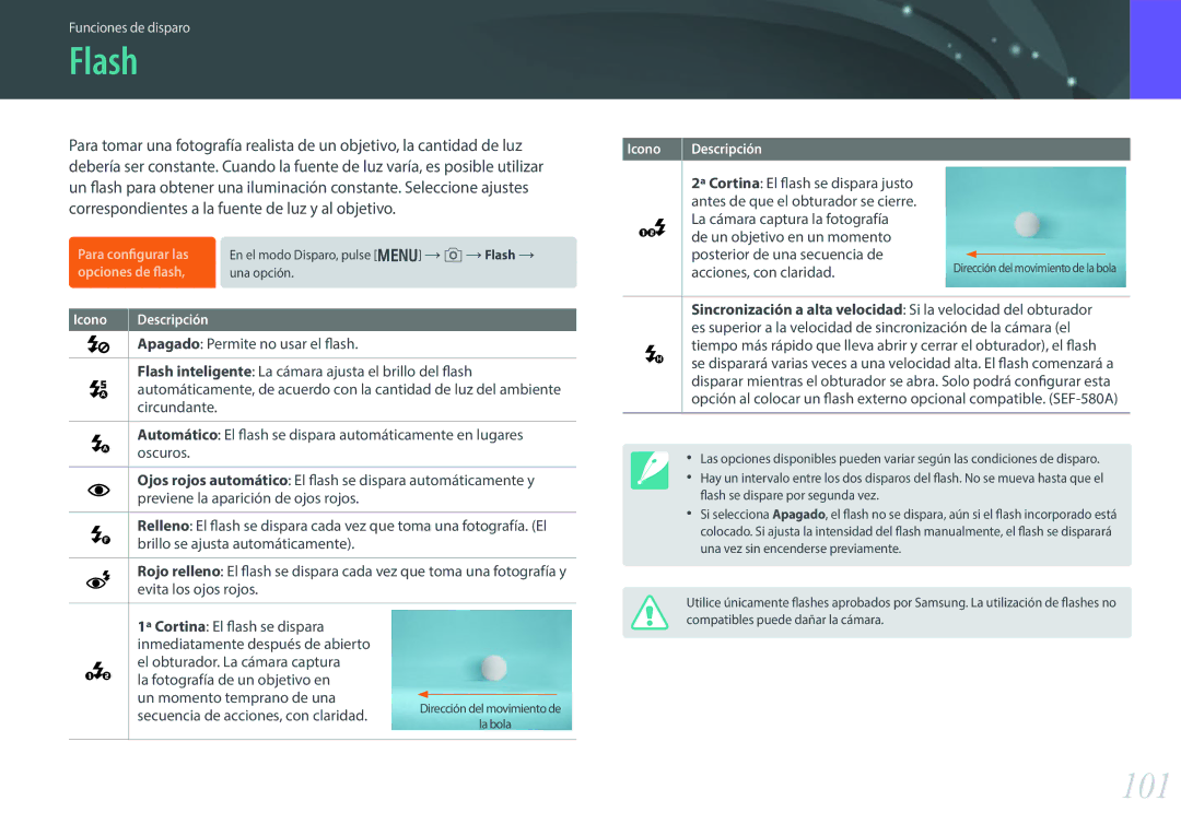 Samsung EV-NX30ZZBGBES Flash, 101, La fotografía de un objetivo en Un momento temprano de una, Acciones, con claridad 