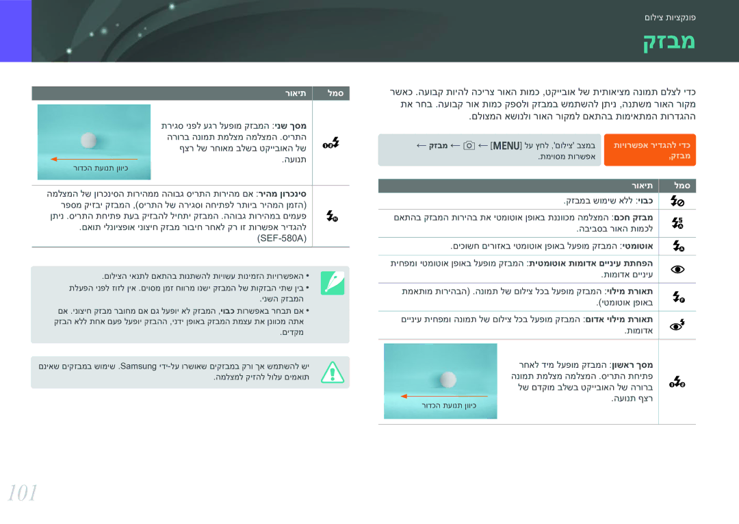 Samsung EV-NX30ZZBGBIL manual קזבמ, 101 