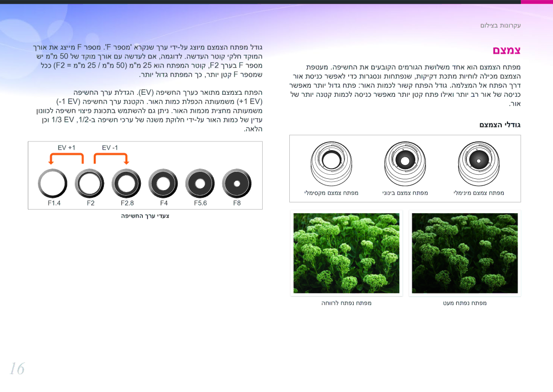 Samsung EV-NX30ZZBGBIL manual םצמצ 