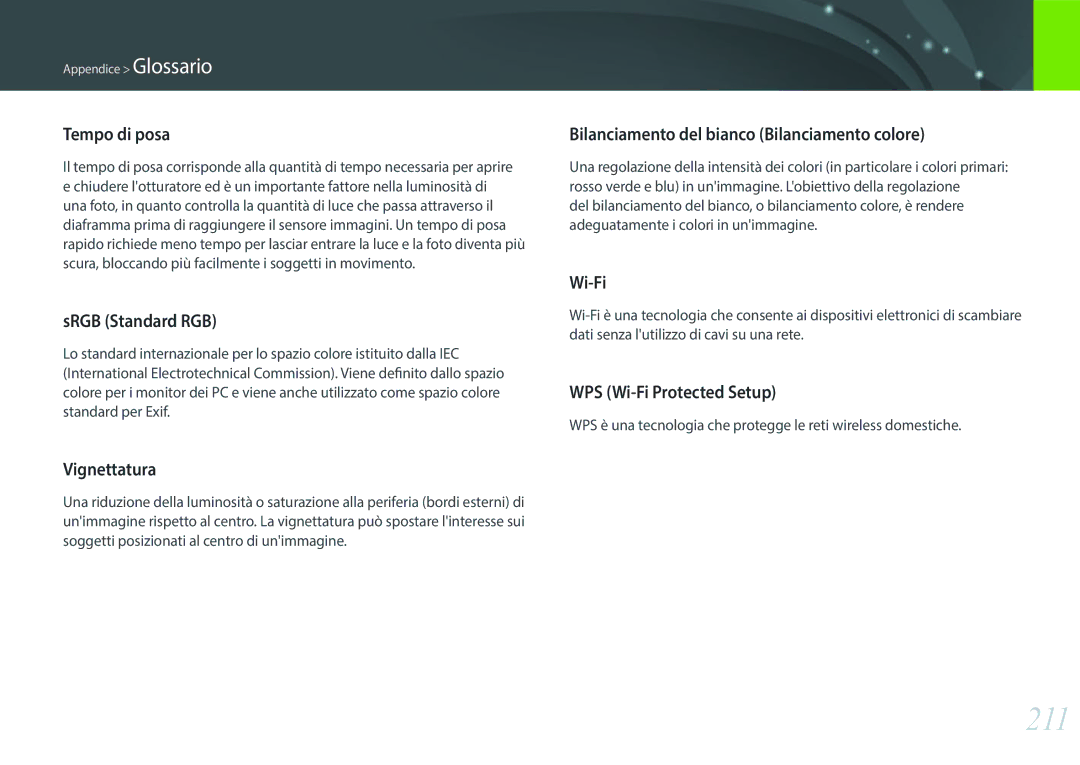 Samsung EV-NX30ZZBGBIT manual 211 