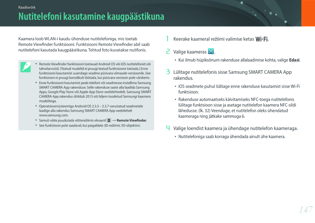 Samsung EV-NX30ZZBGBLV manual 147, Keerake kaameral režiimi valimise ketas B Valige kaameras 