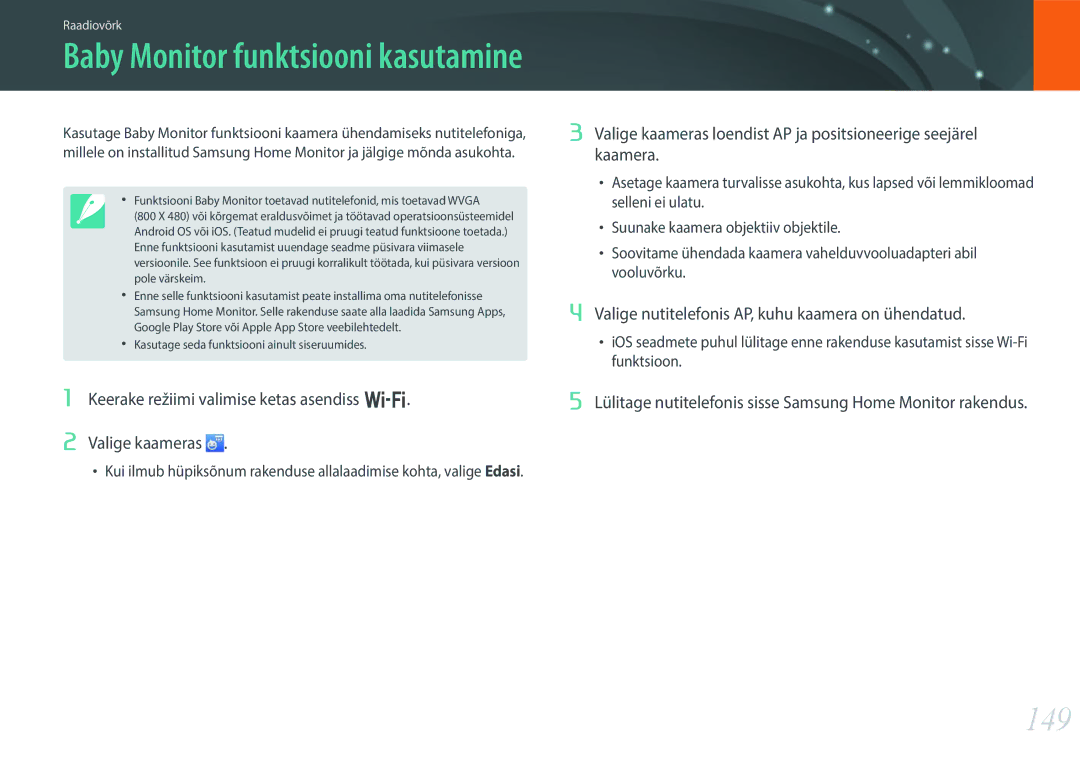 Samsung EV-NX30ZZBGBLV manual 149, Keerake režiimi valimise ketas asendiss B Valige kaameras 