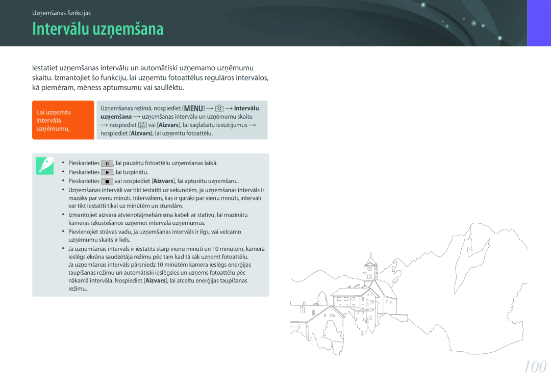 Samsung EV-NX30ZZBGBLV manual Intervālu uzņemšana, 100 