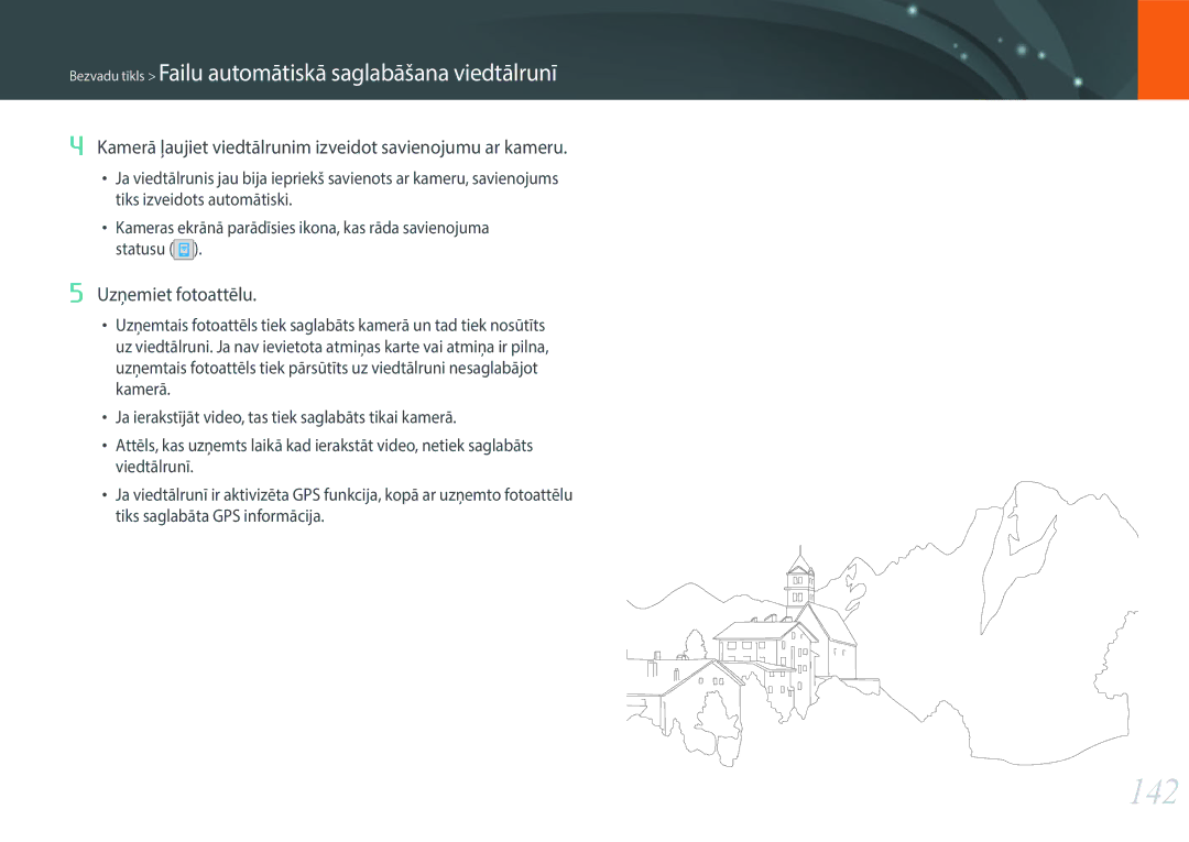 Samsung EV-NX30ZZBGBLV manual 142, Kamerā ļaujiet viedtālrunim izveidot savienojumu ar kameru, Uzņemiet fotoattēlu 