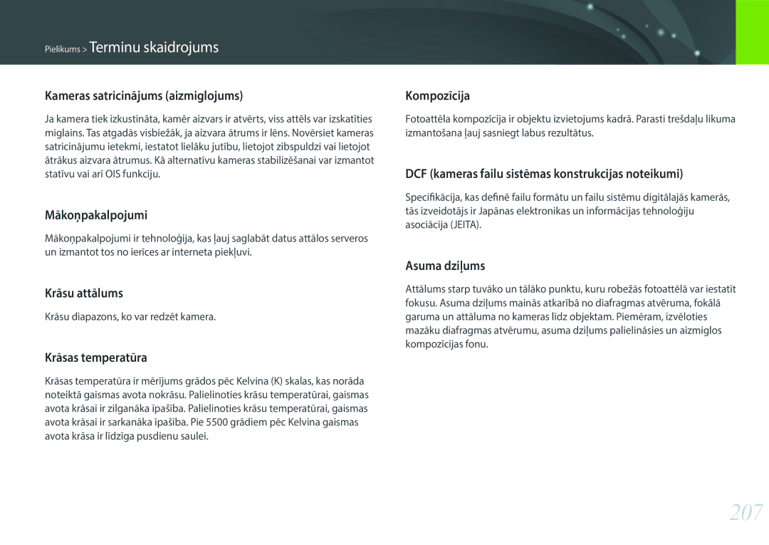 Samsung EV-NX30ZZBGBLV manual 207 