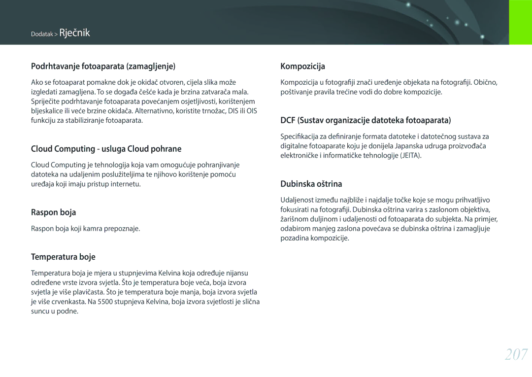 Samsung EV-NX30ZZBGBRS manual 207 