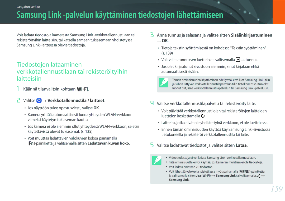 Samsung EV-NX30ZZBGBSE 159, Valitse verkkotallennustilapalvelu tai rekisteröity laite, Verkkotallennustila / laitteet 