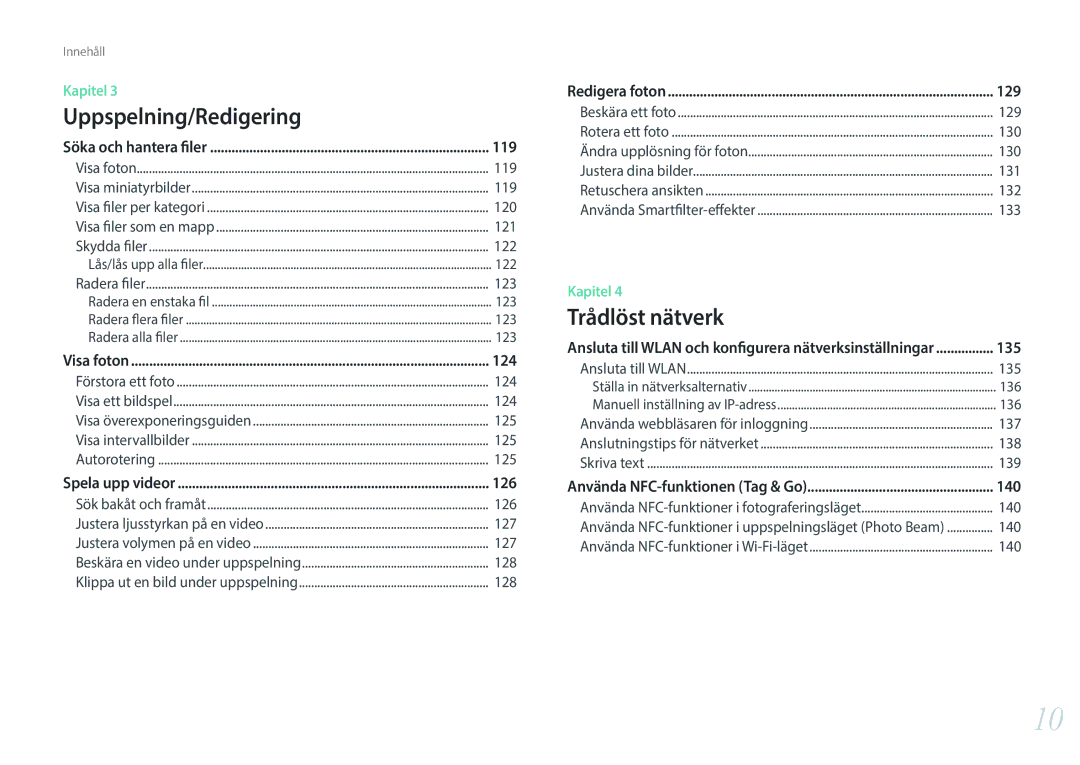 Samsung EV-NX30ZZBGBDK, EV-NX30ZZBGBSE manual 120, 121, 122, 123, 133 