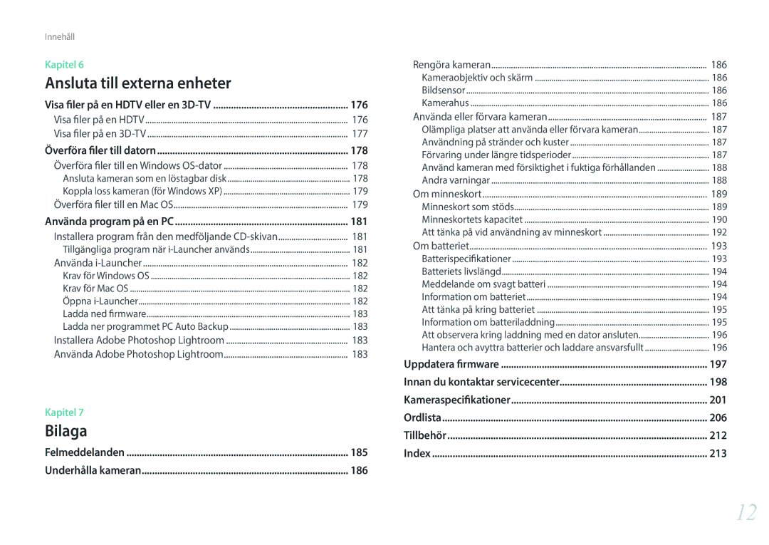 Samsung EV-NX30ZZBGBDK, EV-NX30ZZBGBSE manual 176, 177, 178, 179 