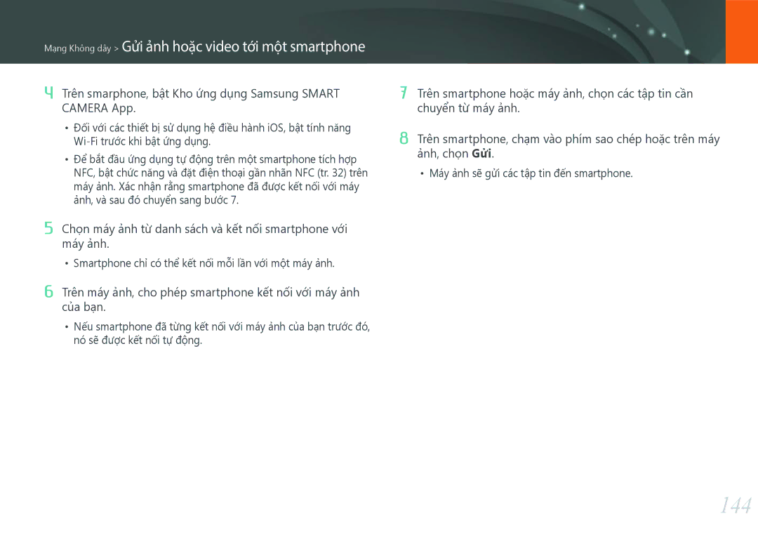 Samsung EV-NX30ZZBGBVN manual 144, Nếu smartphone đã từng kết nối với máy ảnh của bạn trước đó 