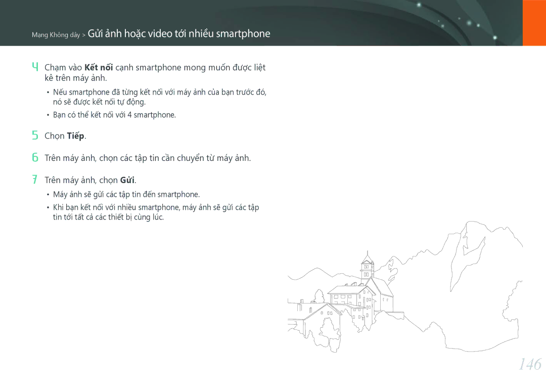Samsung EV-NX30ZZBGBVN manual 146, Mạng Không dây Gửi ảnh hoặc video tới nhiều smartphone 