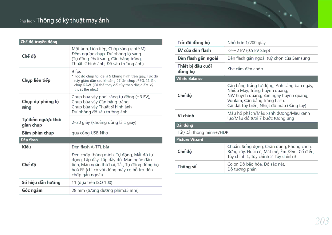 Samsung EV-NX30ZZBGBVN manual 203 