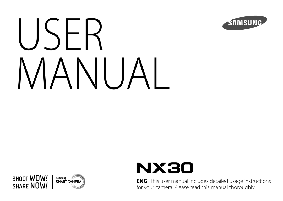 Samsung EV-NX30ZZBZBTR, EV-NX30ZZBZBDE, EV-NX30ZZBGBDE, EV-NX30ZZBGBHU, EV-NX30ZZBMBDE, EV-NX30ZZBGBFR, NX30PRT002/SEF manual 