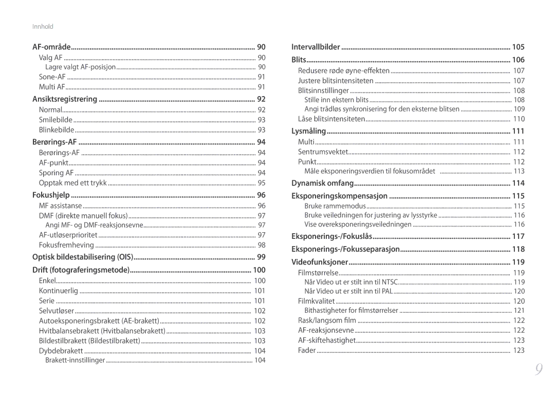 Samsung EV-NX500ZBMISE, EV-NX500ZBMHDK, EV-NX500ZBMIDK, EV-NX500ZBMJDK, EV-NX500ZBMHSE, EV-NX500ZBMJSE manual 122 