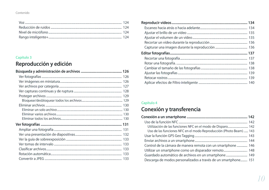 Samsung EV-NX500ZBMHES, EV-NX500ZBMIES manual 126, 131, 134, 137, 142 