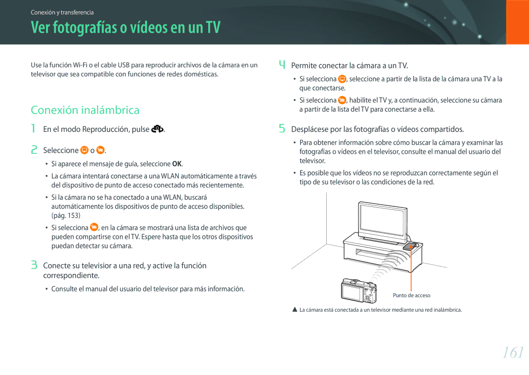 Samsung EV-NX500ZBMIES, EV-NX500ZBMHES manual 161, Conexión inalámbrica, En el modo Reproducción, pulse Seleccione o 