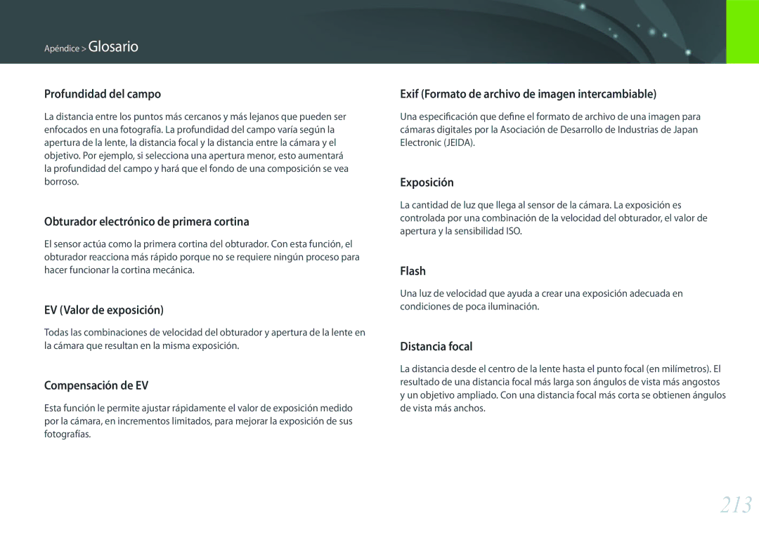 Samsung EV-NX500ZBMIES, EV-NX500ZBMHES manual 213 