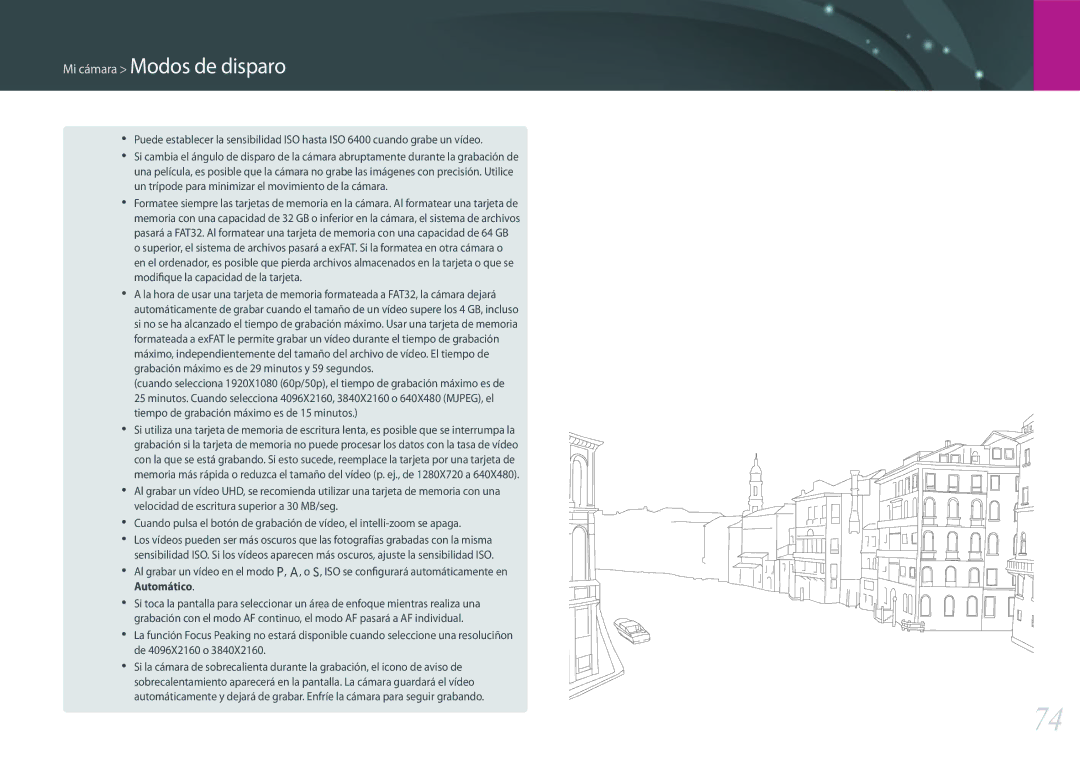 Samsung EV-NX500ZBMHES, EV-NX500ZBMIES manual Mi cámara Modos de disparo 