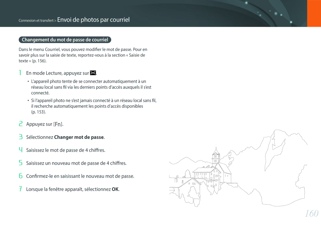 Samsung EV-NX500ZBMHFR, EV-NX500ZBMIFR manual 160, Changement du mot de passe de courriel 