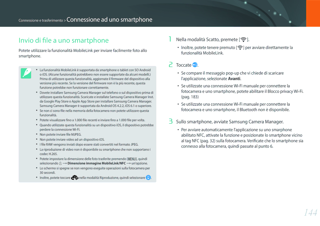 Samsung EV-NX500ZBMIIT manual 144, Nella modalità Scatto, premete R 