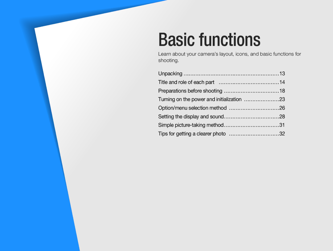 Samsung EV-NX5ZZZBABCZ, EV-NX5ZZZBABDE, EV-NX5ZZZBABFR, EV-NX5ZZZBABIT, EV-NX5ZZZBABSA, EV-NX5ZZZBABHU manual Basic functions 