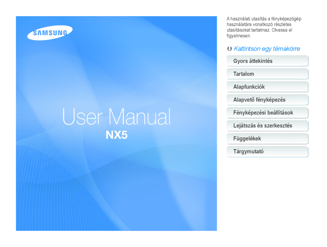 Samsung EV-NX5ZZZBABHU, EV-NX5ZZZBABIT, EV-NX5ZZZBABSE, EV-NX5ZZZBCBHU manual 