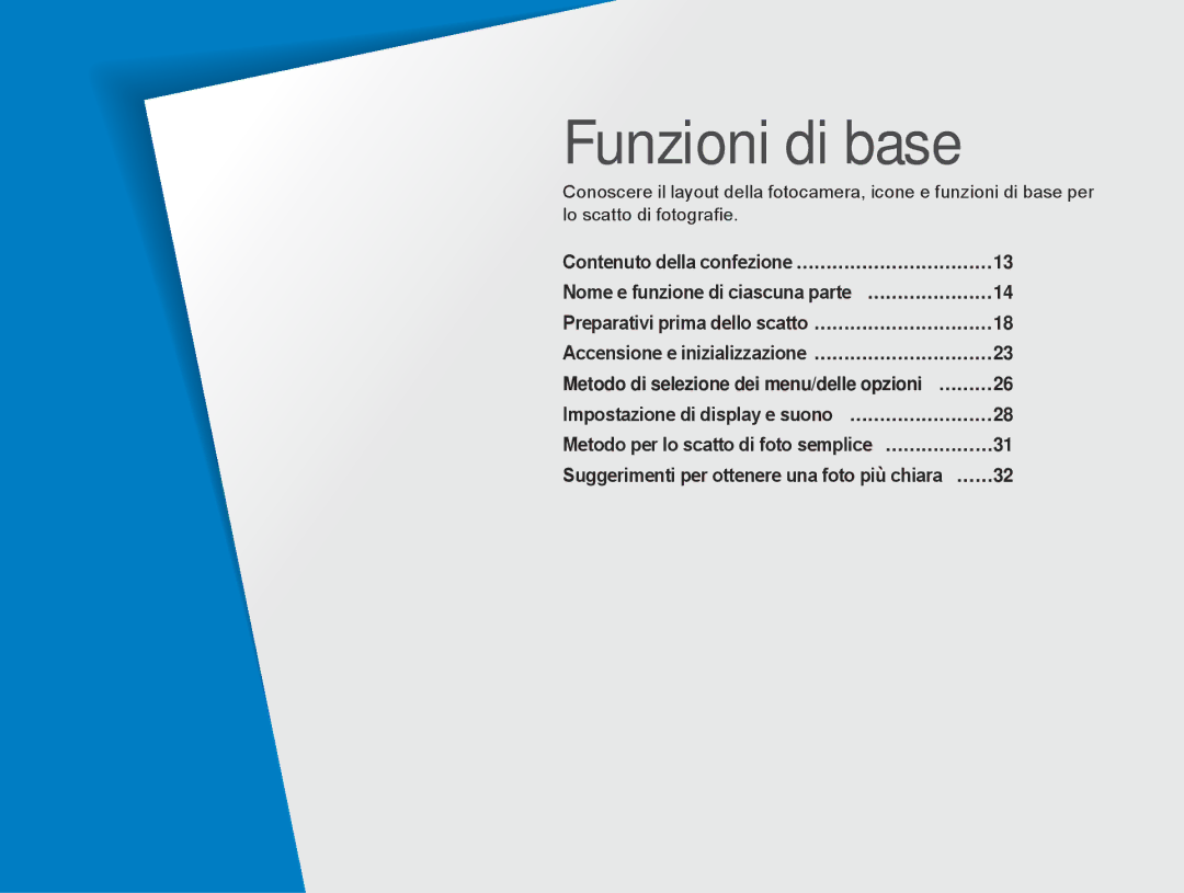 Samsung EV-NX5ZZZBABIT manual Funzioni di base 