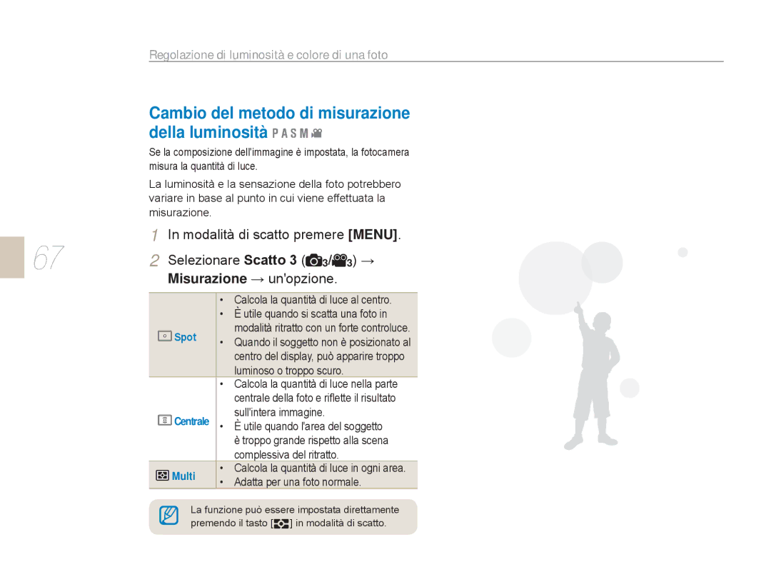 Samsung EV-NX5ZZZBABIT manual Regolazione di luminosità e colore di una foto 